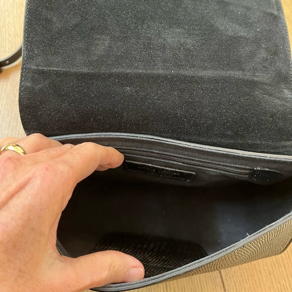 Jenni Kayne Embossed Lizard Saddle Crossbody Little Liffner Bag Black - Picture 4 of 11